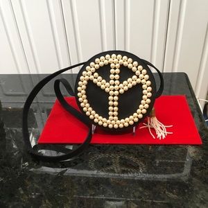 Vintage Moschino Peace Faux Pearl Bag